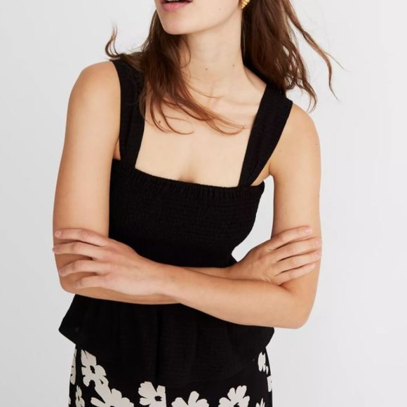Madewell Tops - NWT Madewell Texture & Thread Smocked Peplum Tank
